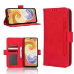 For Samsung Galaxy A04 Skin Feel Calf Texture Card Slots Leather Phone Case(Red)