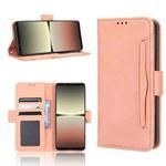 For Sony Xperia 5 IV Skin Feel Calf Texture Card Slots Leather Phone Case(Pink)
