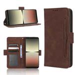 For Sony Xperia 5 IV Skin Feel Calf Texture Card Slots Leather Phone Case(Brown)