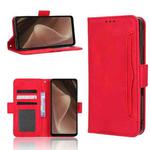 For Sharp Aquos Sense7 Plus Skin Feel Calf Texture Card Slots Leather Phone Case(Red)