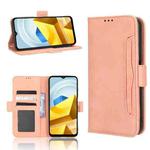 For Xiaomi Poco M5 Skin Feel Calf Texture Card Slots Leather Phone Case(Pink)