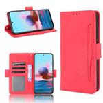 For Xiaomi Poco M5S / Redmi Note 10 4G / 10S Skin Feel Calf Texture Card Slots Leather Phone Case(Red)