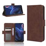 For ZTE Blade A72 5G Skin Feel Calf Texture Card Slots Leather Phone Case(Brown)