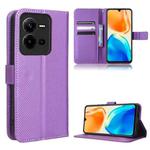 For vivo V25 5G /  X80 Lite Diamond Texture Leather Phone Case(Purple)