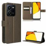 For vivo Y35 4G / Y22s 4G / Y22 4G 2022 Diamond Texture Leather Phone Case(Brown)