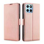 For Honor X8 5G/X6 Ultra-thin Voltage Side Buckle Horizontal Flip Leather Phone Case(Rose Gold)