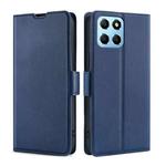 For Honor X8 5G/X6 Ultra-thin Voltage Side Buckle Horizontal Flip Leather Phone Case(Blue)