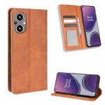 Magnetic Buckle Retro Texture Leather Phone Case For OPPO Reno8 Lite 5G / Reno8 Z / Reno7 Z / A96 5G / OnePlus Nord N20 5G(Brown)