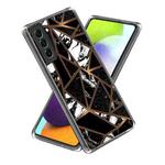 For Samsung Galaxy S23 5G Colored Drawing Clear TPU Phone Protective Case(Black White Marble)