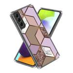 For Samsung Galaxy S23 5G Colored Drawing Clear TPU Phone Protective Case(Purple Marble)