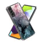 For Samsung Galaxy S23+ 5G Colored Drawing Clear TPU Phone Protective Case(Watercolor Pink Dark Green)