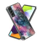 For Samsung Galaxy S23+ 5G Colored Drawing Clear TPU Phone Protective Case(Watercolor Blue Purple)