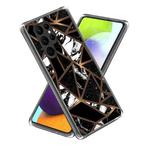 For Samsung Galaxy S23 Ultra 5G Colored Drawing Clear TPU Phone Protective Case(Black White Marble)