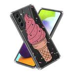 For Samsung Galaxy S23 5G Colored Drawing Clear TPU Phone Protective Case(Pink Cone)
