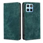 For Honor X8 5G/X6 RFID Anti-theft Brush Magnetic Leather Phone Case(Green)