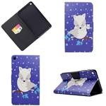 Electric Pressed Left Right Flat Feather Case with Sleep Function Pen Cover & Card Slot & Holder(Arctic Fox)