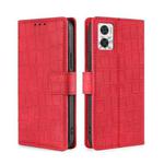 For Motorola Moto E22/E22i Skin Feel Crocodile Magnetic Clasp Leather Phone Case(Red)