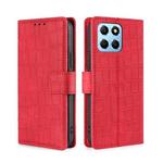 For Honor X8 5G/X6 Skin Feel Crocodile Magnetic Clasp Leather Phone Case(Red)