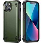 For iPhone 14 Plus 2 in 1 Soft TPU Hard PC Phone Case(Army Green)