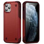 For iPhone 11 Pro 2 in 1 Soft TPU Hard PC Phone Case(Red Rose Red)