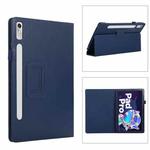 For Lenovo Tab P11 Pro Gen 2 Litchi Texture Leather Tablet Case with Holder(Dark Blue)