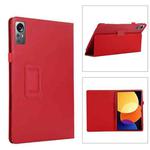 For Xiaomi Pad 5 Pro 12.4 Litchi Texture Leather Tablet Case with Holder(Red)