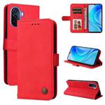 For Huawei nova Y70 / Y70 Plus / Enjoy 50 Skin Feel Life Tree Metal Button Leather Phone Case(Red)