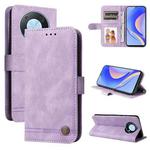 For Huawei nova Y90 / Enjoy 50 Pro Skin Feel Life Tree Metal Button Leather Phone Case(Purple)