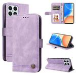 For Honor X8 5G / X6 Skin Feel Life Tree Metal Button Leather Phone Case(Purple)