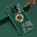 For Huawei Mate 50 Pro 6D Electroplating Ring Phone Case(Dark Green)