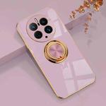 For Huawei Mate 50 Pro 6D Electroplating Ring Phone Case(Light Purple)