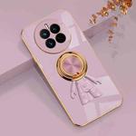 For Huawei Mate 50 Plating Astronaut Ring Kickstand Phone Case(Light Purple)