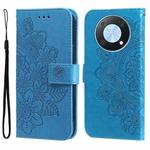 For Huawei nova Y90 / Enjoy 50 Pro 7-petal Flowers Embossing Leather Phone Case(Blue)