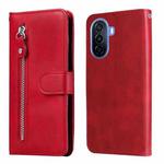For Huawei nova Y70 / Y70 Plus/ Enjoy 50 Calf Texture Zipper Leather Phone Case(Red)