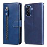 For Huawei nova Y70 / Y70 Plus/ Enjoy 50 Calf Texture Zipper Leather Phone Case(Blue)