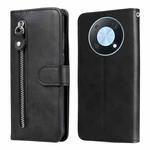 For Huawei nova Y90 / Enjoy 50 Pro Calf Texture Zipper Leather Phone Case(Black)