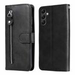 For Samsung Galaxy A14 5G Calf Texture Zipper Leather Phone Case(Black)