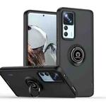 For Xiaomi 12T/12T Pro/Redmi K50 Ultra Q Shadow 1 Series TPU + PC Phone Case with Ring Holder(Black+Black)