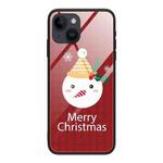 For iPhone 14 Christmas Glass Phone Case(Snowman)