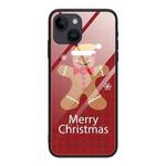 For iPhone 13 Christmas Glass Phone Case(Brown Toy Bear)