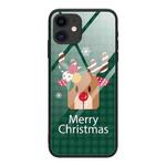 For iPhone 11 Christmas Glass Phone Case(Deer Head)