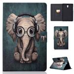 Electric Horizontal Flat Painted Leather Case with Pen Cover & Card Slot & Holder(Elephant)