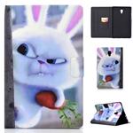 Electric Horizontal Flat Painted Leather Case with Pen Cover & Card Slot & Holder(White Rabbit)