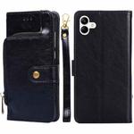 For Samsung Galaxy A04 Zipper Bag Flip Leather Phone Case(Black)