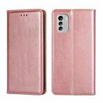 For Nokia G60 5G Gloss Oil Solid Color Magnetic Leather Phone Case(Rose Gold)