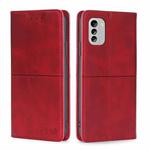For Nokia G60 5G Cow Texture Magnetic Horizontal Flip Leather Phone Case(Red)