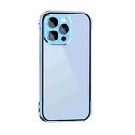 For iPhone 14 Lens Protector Adsorption Lock Phone Case(Sierra Blue)