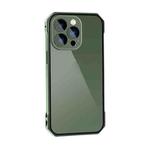 For iPhone 14 Plus Lens Protector Adsorption Lock Phone Case(Green)