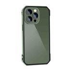 For iPhone 14 Pro Max Lens Protector Adsorption Lock Phone Case(Green)