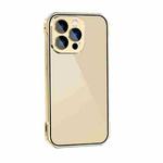 For iPhone 12 Pro Lens Protector Adsorption Lock Phone Case(Gold)